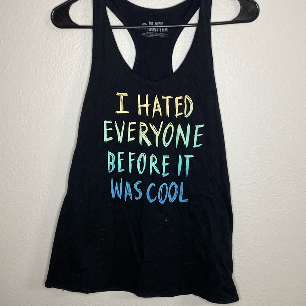 Black Word Tank Top